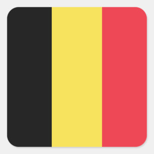 Sticker Carré Drapeau Belgique