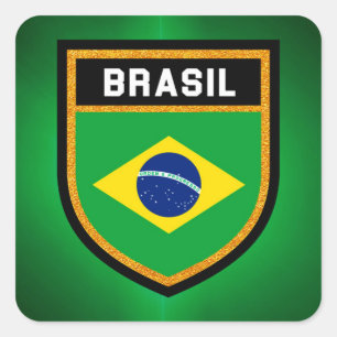 Sticker Carré Drapeau Brasil