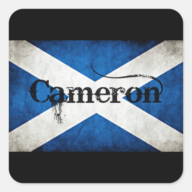 Sticker Carré drapeau cameron grunge (Devant)