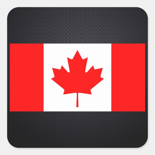 Sticker Carré Drapeau canadien (Devant)