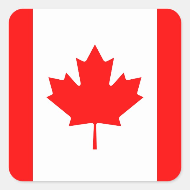 Sticker Carré Drapeau canadien (Devant)