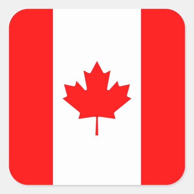 Sticker Carré Drapeau canadien (Devant)
