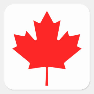 Sticker Carré Drapeau canadien de feuille d'érable du Canada