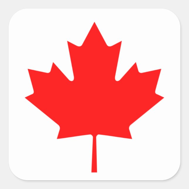 Sticker Carré Drapeau canadien Feuille d'érable (Devant)