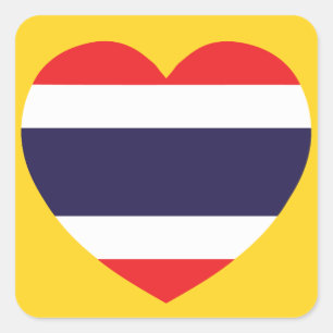 Sticker Carré Drapeau cardiaque en Thaïlande