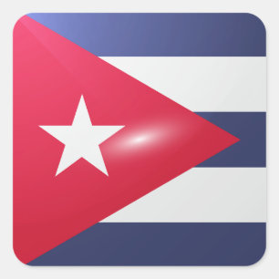 Sticker Carré Drapeau carré de Cuba