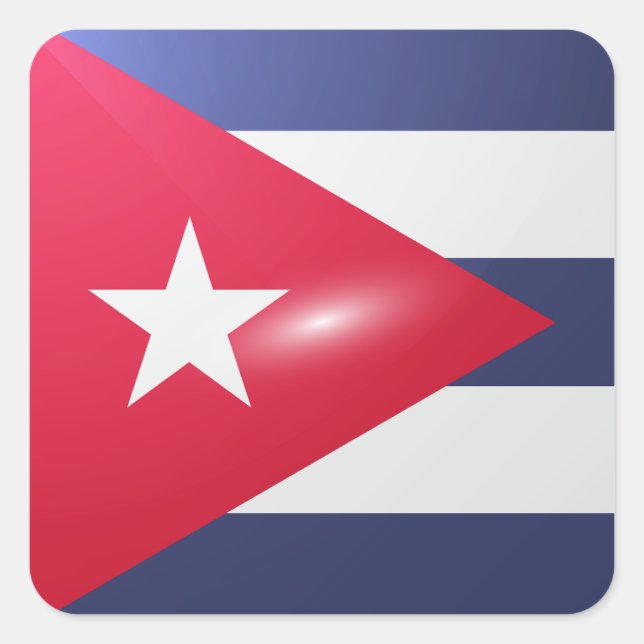 Sticker Carré Drapeau carré de Cuba (Devant)