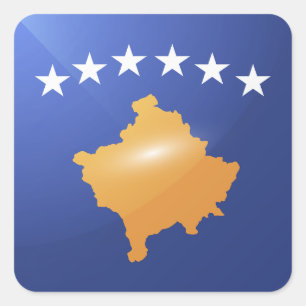 Sticker Carré Drapeau carré du Kosovo