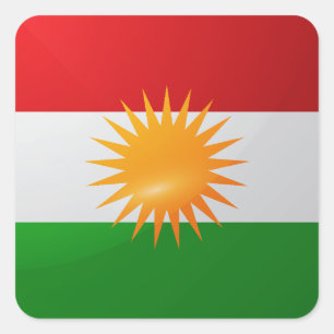 Sticker Carré Drapeau carré du Kurdistan