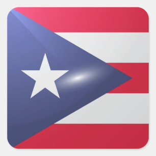 Sticker Carré Drapeau carré Porto Rico