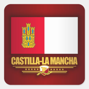 Sticker Carré Drapeau Castilla-La Mancha