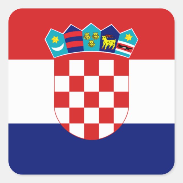 Sticker Carré Drapeau croate - Trobojnica (Devant)