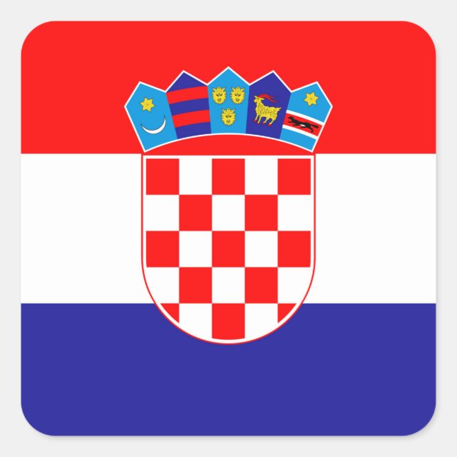 Sticker Carré Drapeau Croatie (Devant)
