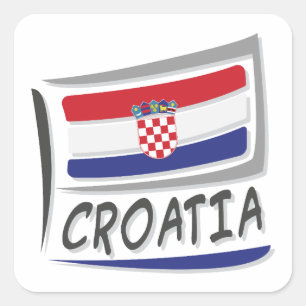 Sticker Carré Drapeau Croatie Pride X