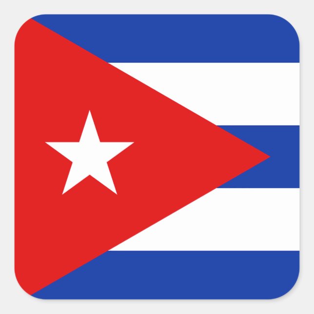 Sticker Carré Drapeau Cuba (Devant)