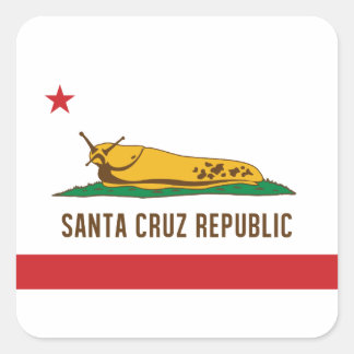 Sticker Carré Drapeau de banane de la République de père Noël Cr