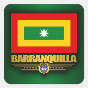 Sticker Carré Drapeau de Barranquilla