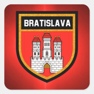 Sticker Carré Drapeau de Bratislava
