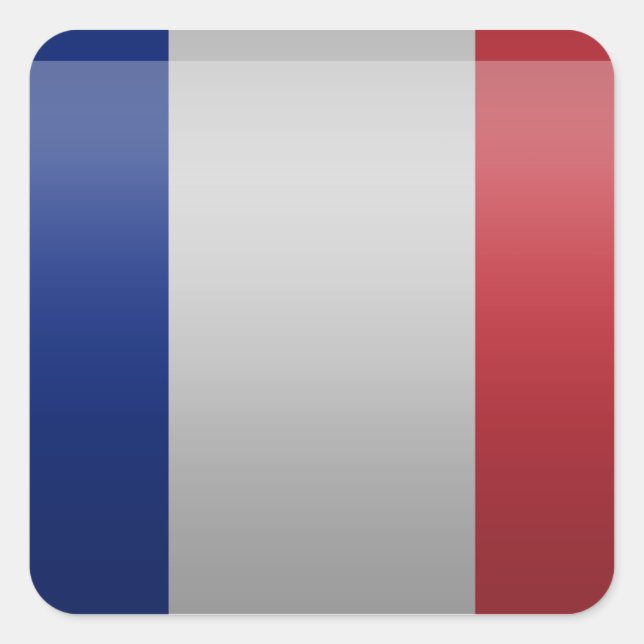 Sticker Carré Drapeau de de la France (Devant)