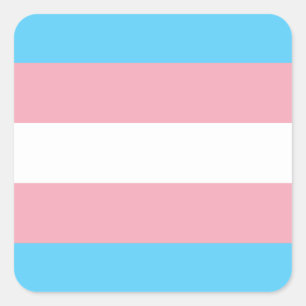 Sticker Carré Drapeau de fierté de transsexuel - arc-en-ciel de
