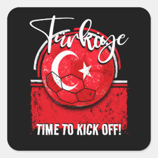 Sticker Carré Drapeau de football Türkiye, Football turc europée