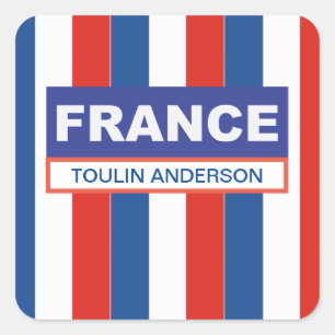 Sticker Carré Drapeau de France personnalisé
