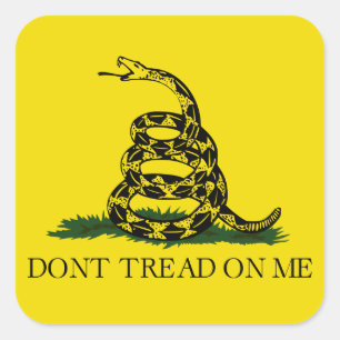 Sticker Carré Drapeau de Gadsden - Ne me touchez pas