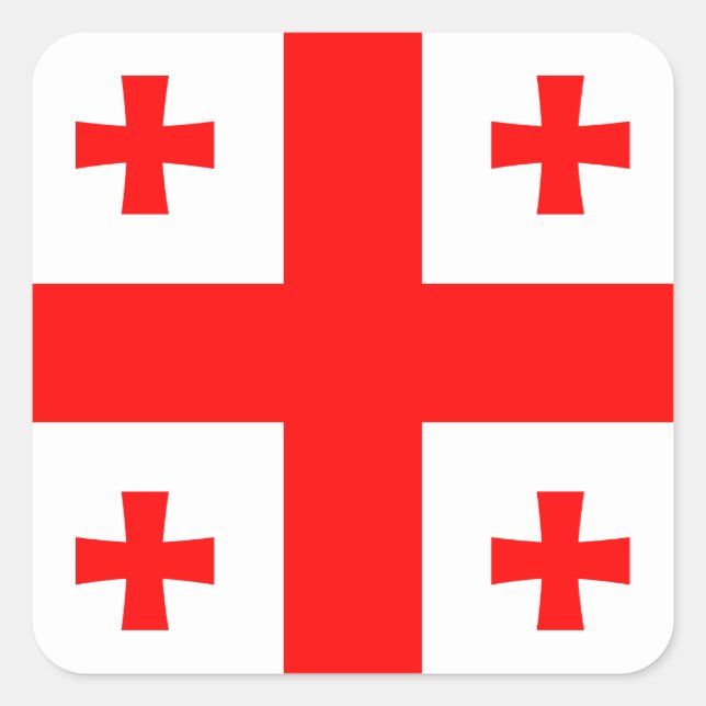 Sticker Carré Drapeau de Géorgie (Devant)