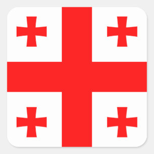 Sticker Carré Drapeau de Géorgie