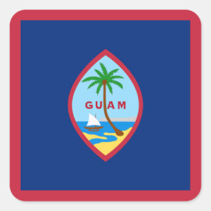 Sticker Carré Drapeau de Guam