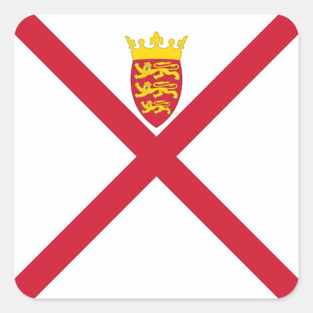 Sticker Carré Drapeau de Jersey (Devant)