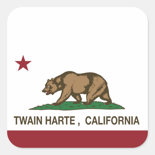 Sticker Carré Drapeau de la Californie Twain Harte (Devant)