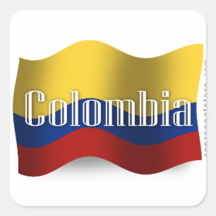 Sticker Carré Drapeau de la Colombie