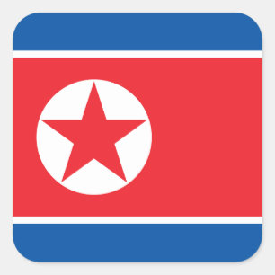 Sticker Carré Drapeau de la Corée du Nord