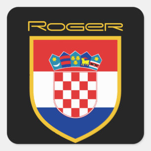 Sticker Carré Drapeau de la Croatie personnalisé