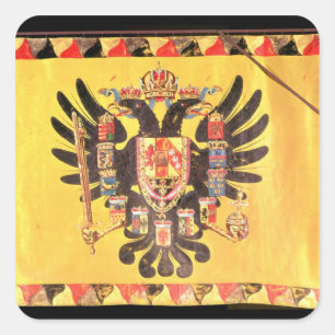 Sticker Carré Drapeau de la dynastie impériale des Habsbourg, ve