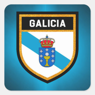Sticker Carré Drapeau de la Galicie