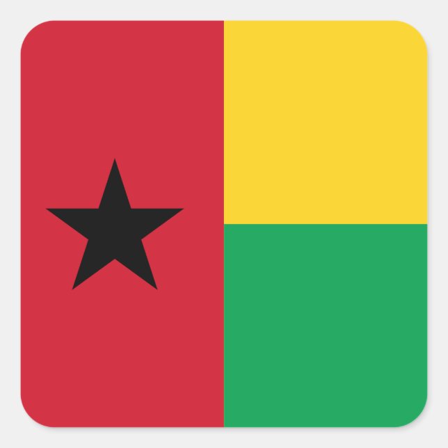 Sticker Carré Drapeau de la Guinée Bissau (Devant)