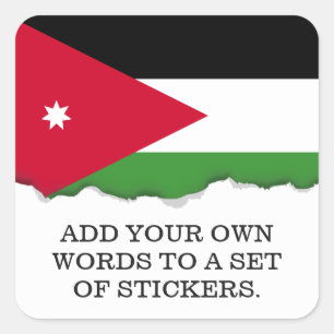 Sticker Carré Drapeau de la Jordanie