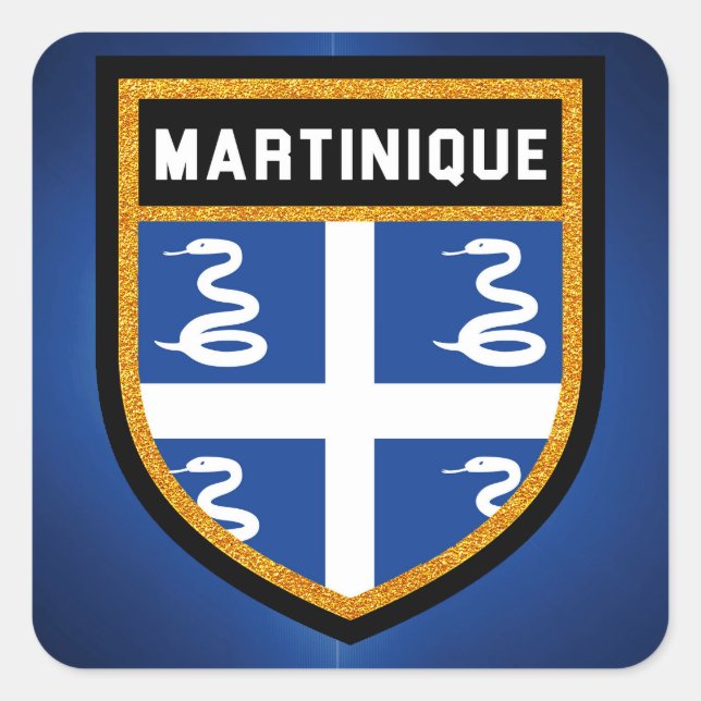Sticker Carré Drapeau de la Martinique (Devant)