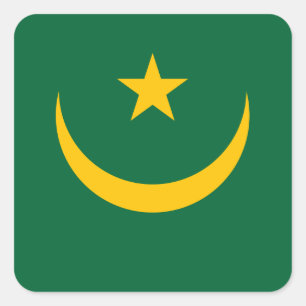 Sticker Carré Drapeau de la Mauritanie