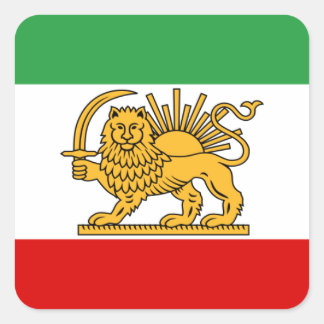 Sticker Carré Drapeau de la Perse / Iran (1964-1980)