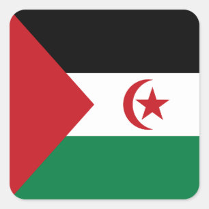Sticker Carré Drapeau de la République arabe sahraouie démocrati