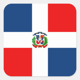 Sticker Carré Drapeau de la République Dominicaine