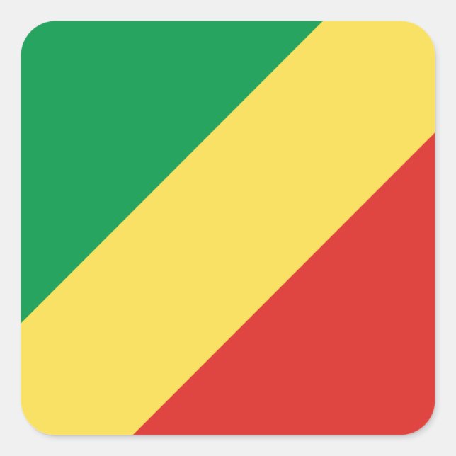 Sticker Carré Drapeau de la République du Congo (Devant)