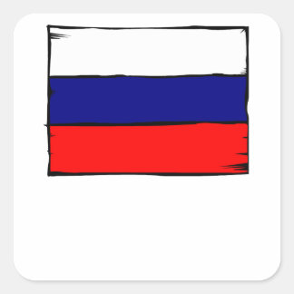 Sticker Carré Drapeau de la Russie