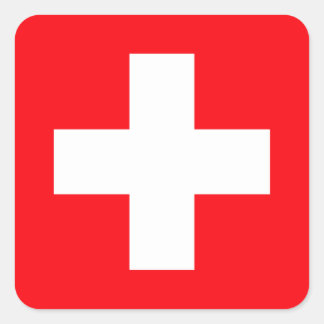 Sticker Carré Drapeau de la Suisse
