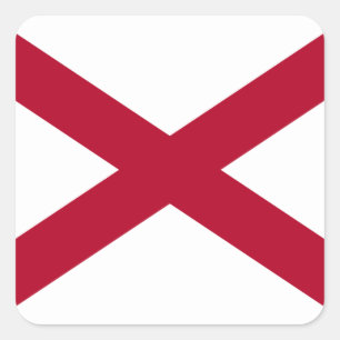 Sticker Carré Drapeau de l'Alabama