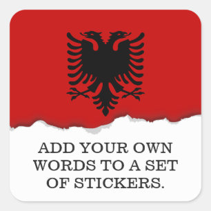 Sticker Carré Drapeau de l'Albanie