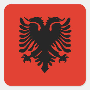 Sticker Carré Drapeau de l'Albanie